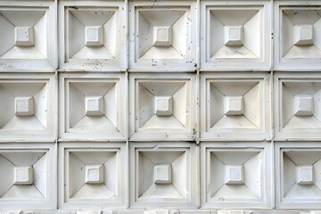 Canvas Print - Textured Wall with Geometric Patterns in Soft White Tones