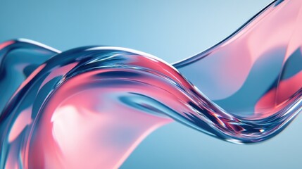 Poster - A close-up shot of a pink and blue liquid wave, ideal for use in science or nature-inspired designs