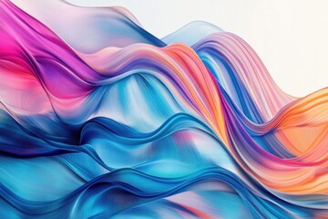 Poster - A vibrant and textured close-up of fabric waves, ideal for use in textiles, fashion, or design contexts