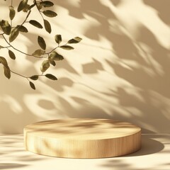 Poster - A simple wooden plate resting on a table with a rustic, natural look