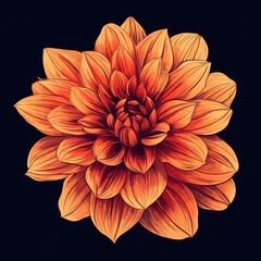 Poster - A detailed view of a flower with petals and center on a dark background, suitable for use in designs, presentations, or marketing materials