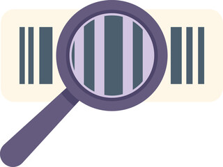 Poster - magnifying glass is being used to carefully inspect a barcode, highlighting the importance of verify