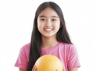 Canvas Print - smiling girl with ball