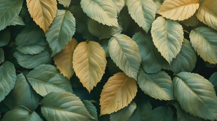 Poster - A detailed shot of a cluster of leaves