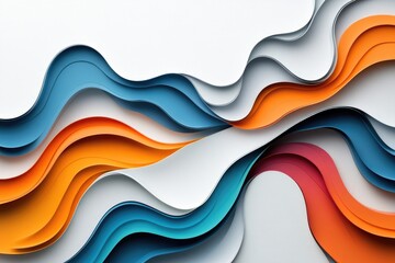 Poster - A colorful wall with ocean-inspired waves in various colors, great for beach or water-themed projects