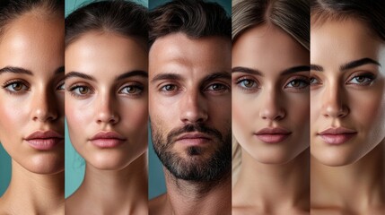 Poster - A group portrait featuring individuals with varying facial expressions