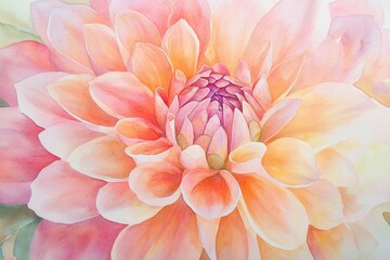 Poster - A beautiful watercolor painting of a bright pink and yellow flower against a white background