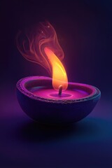 Aufkleber - A lit candle emits smoke into the air, providing a warm and cozy glow