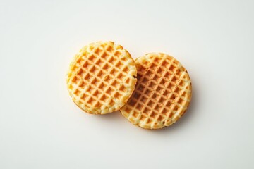 Poster - A pair of waffles sitting on a clean, white surface