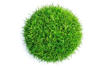 Sticker - A small green ball of grass on a clean white surface, perfect for nature or outdoor themed designs