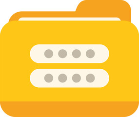 Poster - Folder with a padlock is a common visual metaphor for data encryption and security