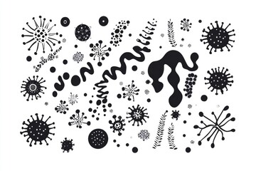 Poster - A woman surrounded by snowflakes in a black and white image