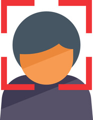 Poster - artificial intelligence is scanning a man's face using facial recognition