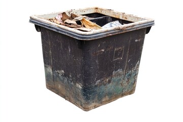 Poster - Image of a trash can filled to the brim with waste