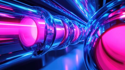Poster - A close-up shot of a pink and blue object, details unclear