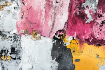 Poster - A close-up of a wall with colorful paint stains