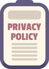 Poster - Clipboard showing privacy policy document for user data protection
