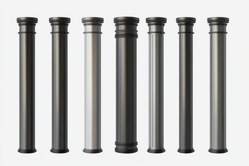 Poster - Set of four metal pipes on a white background