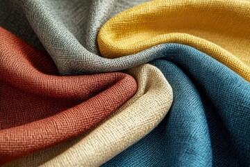 Canvas Print - A close-up shot of various colorful fabrics