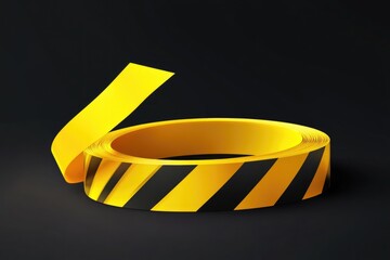 Aufkleber - Hazard tape on a dark background, used to mark caution zones or warning areas