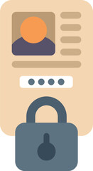 Poster - Padlock is locking a digital document containing personal information, ensuring data protection and security