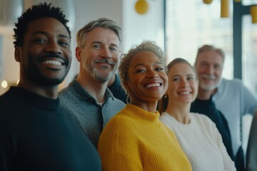 Poster - A group of people standing next to each other, possibly friends or family