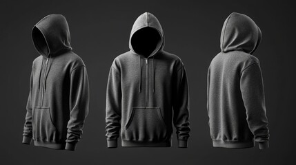 Poster - A person wearing a hoodie is captured in this monochromatic photograph