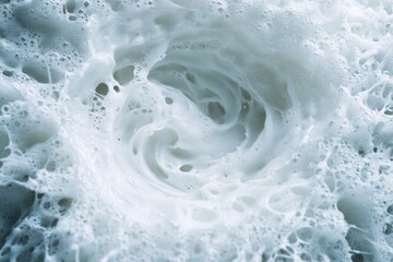 Poster - A close-up view of a foamy wave with sea foam and water droplets