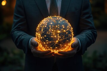 Poster - A person holding a bright and shining orb, possibly representing hope or inspiration