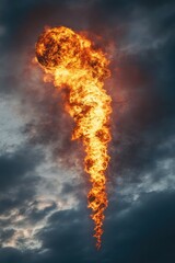 Aufkleber - A massive fire erupts from the sky, engulfing the surrounding area