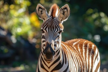 Poster - A close-up photo of a zebra in a natural environment