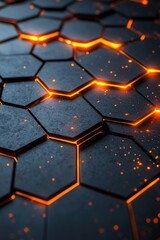 Aufkleber - A detailed view of interconnected hexagons