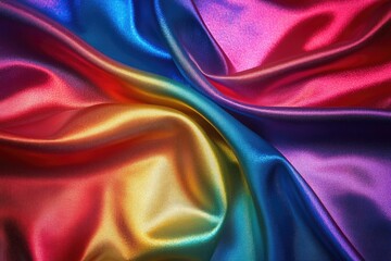 Poster - A colorful fabric with a rainbow design, perfect for textile or craft projects