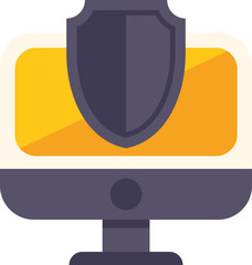 Fototapete - Shield is covering a desktop computer representing online security and protection from malware