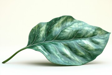 Wall Mural - A realistic sorrel leaf with smooth surface and elongated shape, isolated on white background 