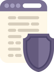 Poster - shield is protecting website content, representing the concept of cybersecurity and data protection