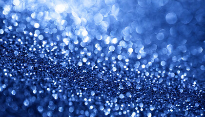 Poster - sparkling blue bokeh texture with shimmering light reflections captured in a dark environment at nig