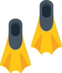 Poster - yellow flippers for diving is waiting for summer vacation