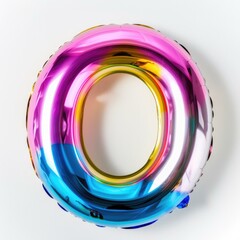 Sticker - A colorful balloon shaped like the letter o. Generative AI.