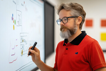 An Elementary Classroom Equipped With Interactive Whiteboards, Where A Teacher Engages Students In A Math Lesson Using Digital Tools, Fostering Interactive Learning