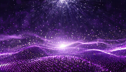 Poster - a vibrant display of sparkling purple particles creates a surreal atmosphere reminiscent of cosmic w