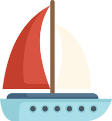 Poster - Simple icon of a sailboat sailing on water, perfect for projects related to travel, tourism and leisure