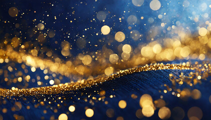 Poster - A shimmering wave of gold and blue glitter creates a festive atmosphere in an elegant setting