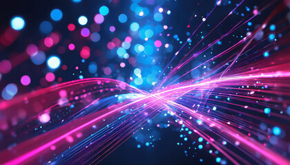 Poster - Vibrant light trails and colorful bokeh create an energetic atmosphere during a nighttime event or celebration