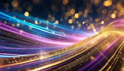 Poster - vibrant flowing lights create an enchanting display of colors and sparkling effects in a dynamic abs