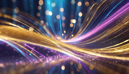 Poster - flowing light waves intertwine in a vibrant display of colors, creating a mesmerizing experience in 