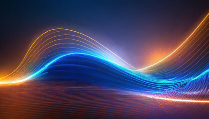 Poster - colorful abstract light waves creating a dynamic visual effect in a dark setting