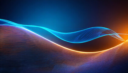 Poster - Colorful abstract waves reflecting dynamic light patterns in a dark background during early evening hours