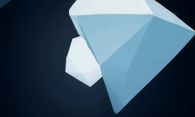 Poster - Video showcasing white shape on dark blue background.