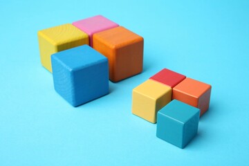 Sticker - Many colorful cubes on light blue background